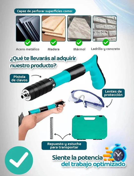 PISTOLA DE CLAVOS FULMINANTE