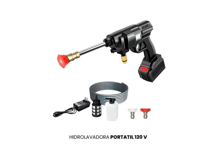 HIDROLAVADORA PORTATIL 128V BATERIA ENGROSADA