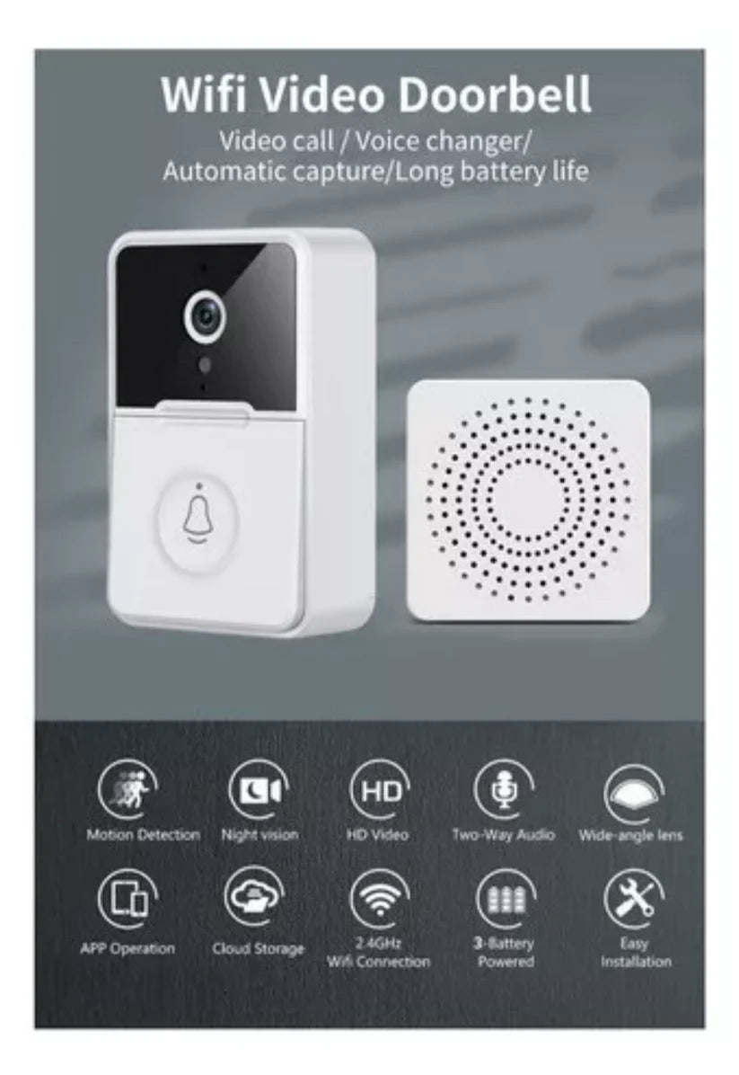 TIMBRE INTELIGENTE DE SEGURIDAD CON CÁMARA WIFI