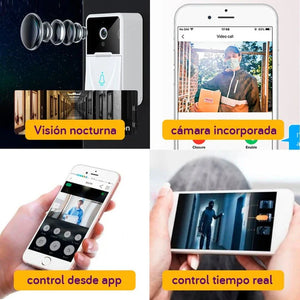 TIMBRE INTELIGENTE DE SEGURIDAD CON CÁMARA WIFI
