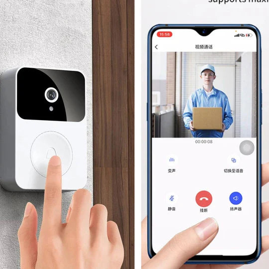 TIMBRE INTELIGENTE DE SEGURIDAD CON CÁMARA WIFI